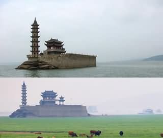 我国最大淡水湖遇严重旱情 河床