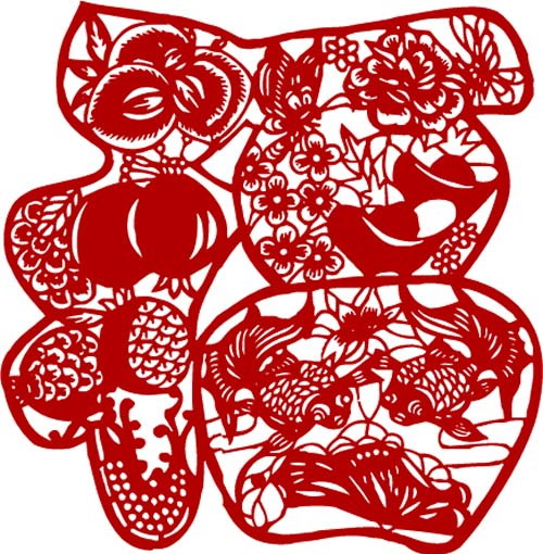 贴“福”字窗花